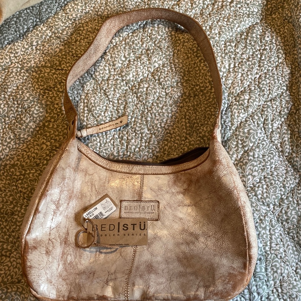 Bed Stu Labellum Woven Shoulder Bag Nectar Leather